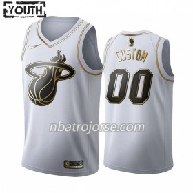 Barn Miami Heat Tröja Skräddarsydda 2019-20 Nike Vit Golden Edition Swingman